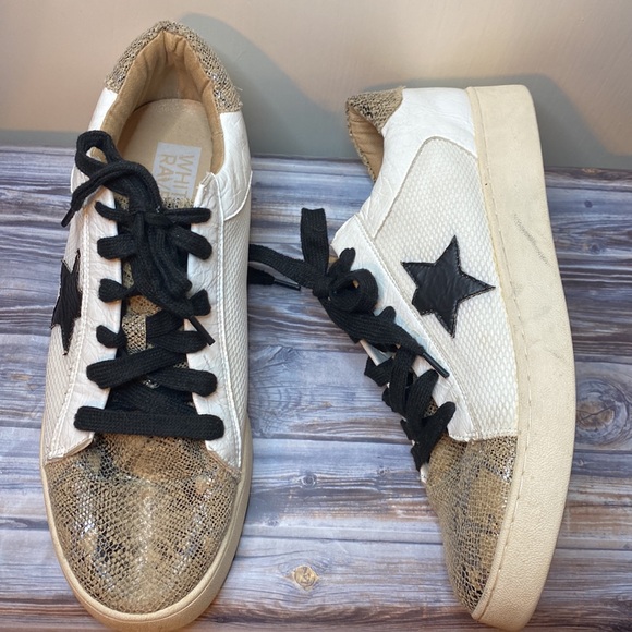 White Raven Rowan White/Gold/Snake Star Sneaker - Picture 2 of 12